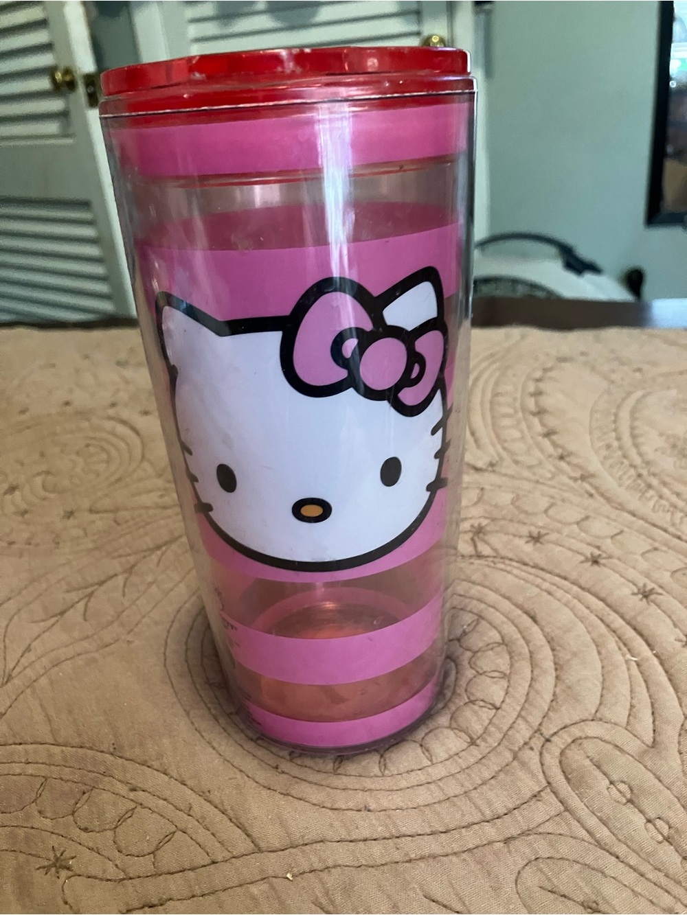 Silver Buffalo Sanrio Hello Kitty Stripe Tumbler